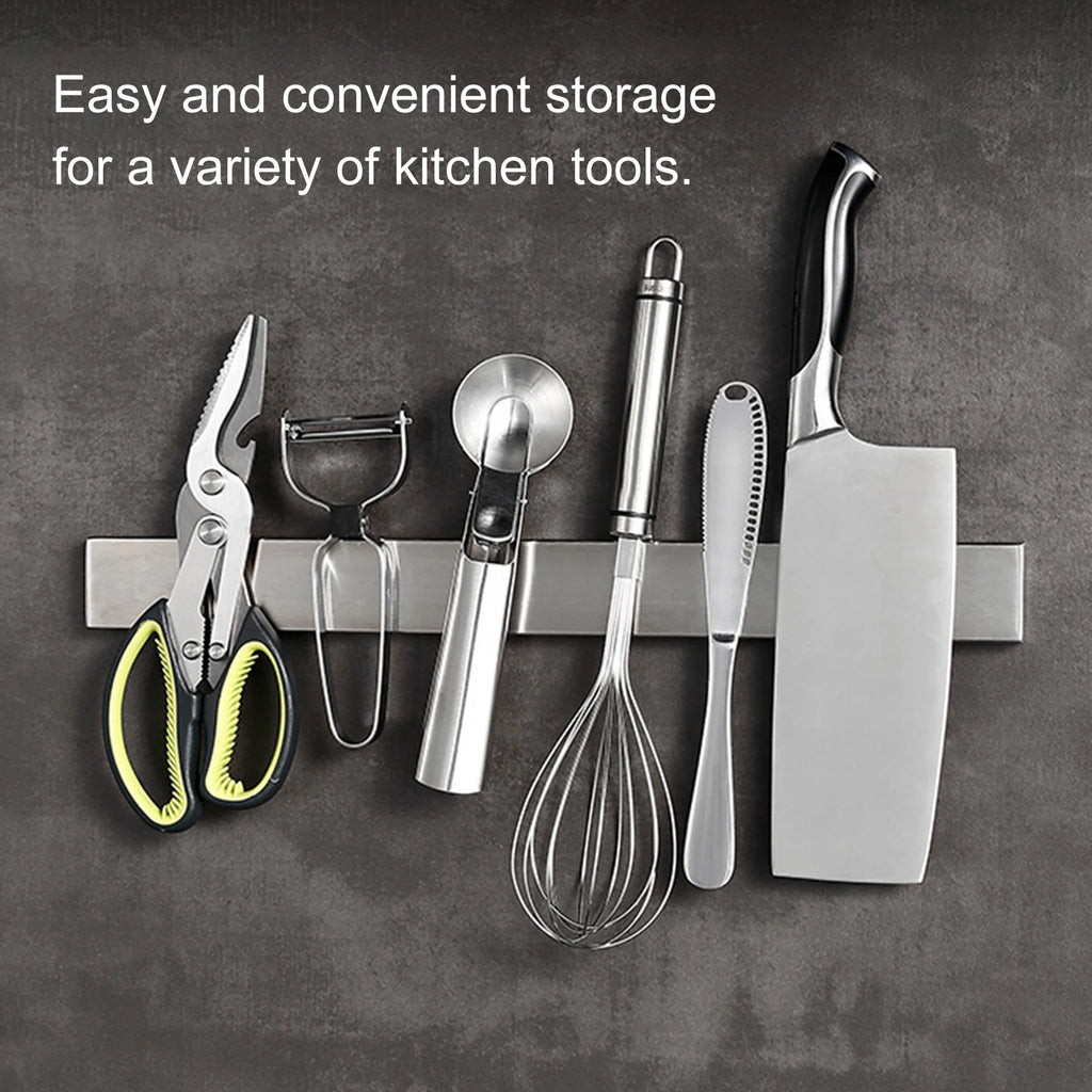 Magnetic Stainless Steel Knife Holder – Wall Mounted Kitchen Storage Rack