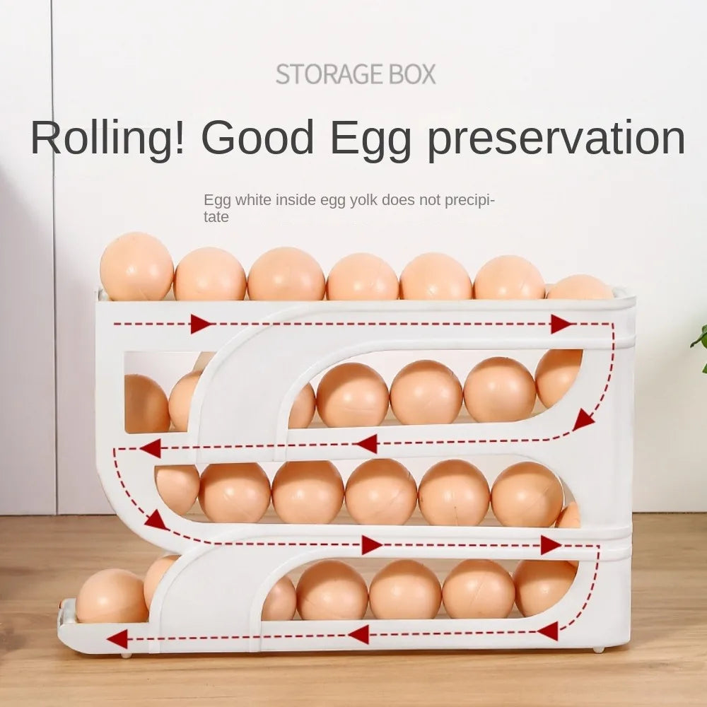 Large Capacity Automatic Egg Roller – 3-Layer / 4-Layer Refrigerator Egg Storage Box