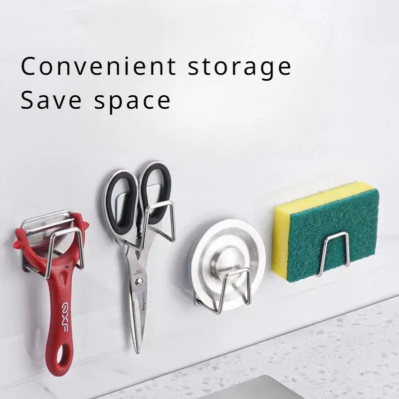 Multifunction Stainless Steel Kitchen Storage Rack – Sponge Drainer, Pot Lid & Cutting Board Holder