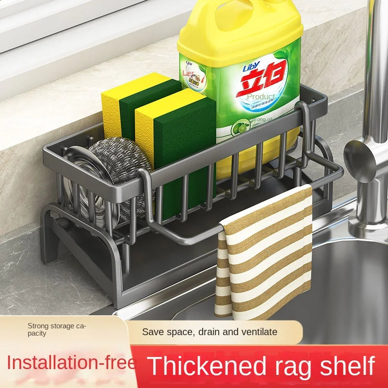 Kitchen Sink Cleaning Organizer – Sponge & Cloth Draining Rack