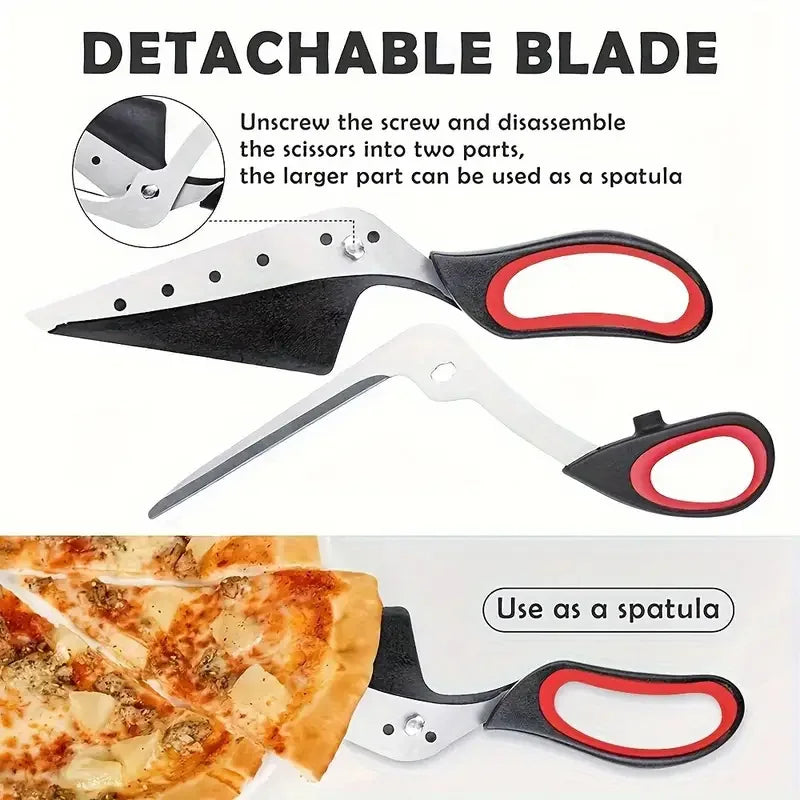 Pizza Scissors with Detachable Stainless Steel Blade – Ergonomic Non-Slip Handle Cutting Tool