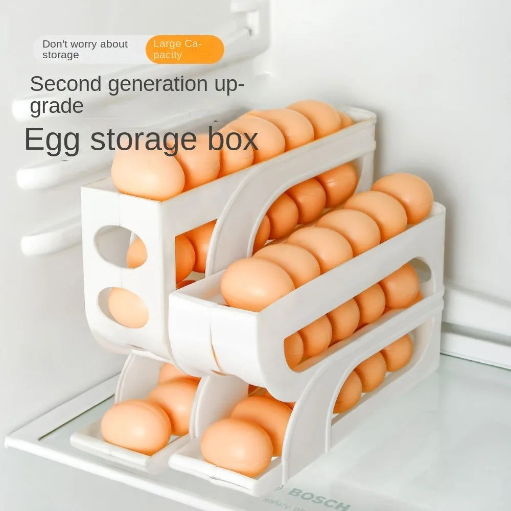 Large Capacity Automatic Egg Roller – 3-Layer / 4-Layer Refrigerator Egg Storage Box