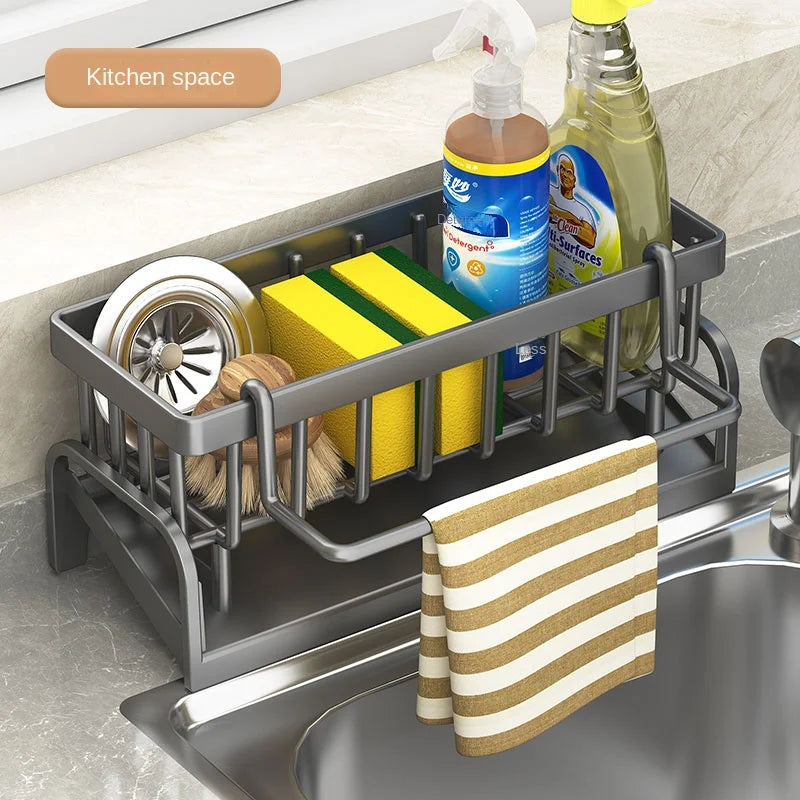 Kitchen Sink Cleaning Organizer – Sponge & Cloth Draining Rack
