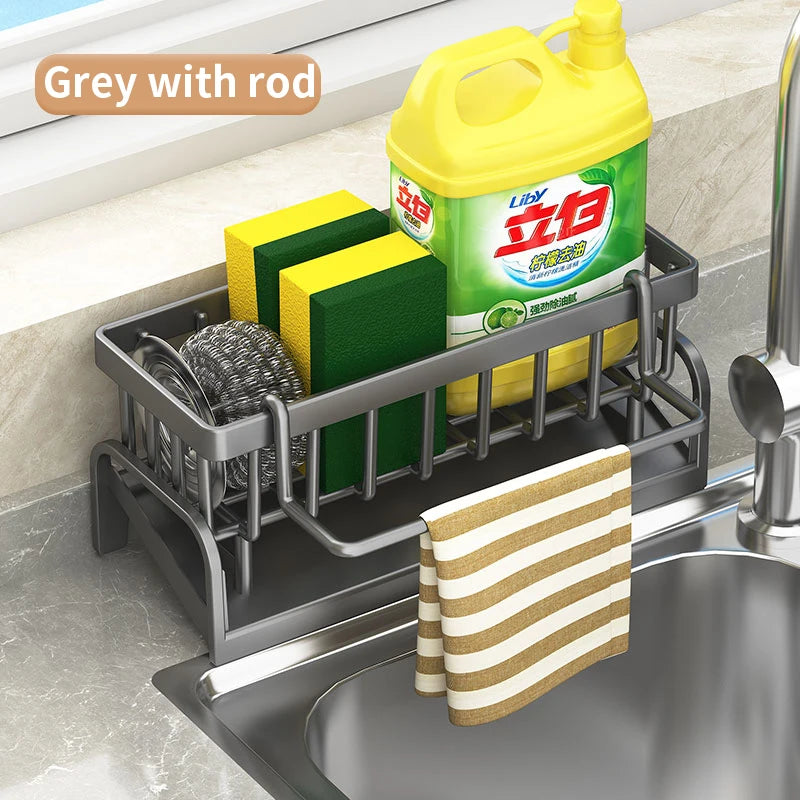 Kitchen Sink Cleaning Organizer – Sponge & Cloth Draining Rack