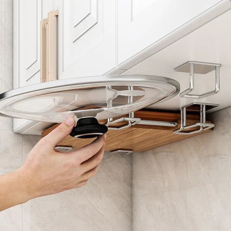 Multifunction Stainless Steel Kitchen Storage Rack – Sponge Drainer, Pot Lid & Cutting Board Holder