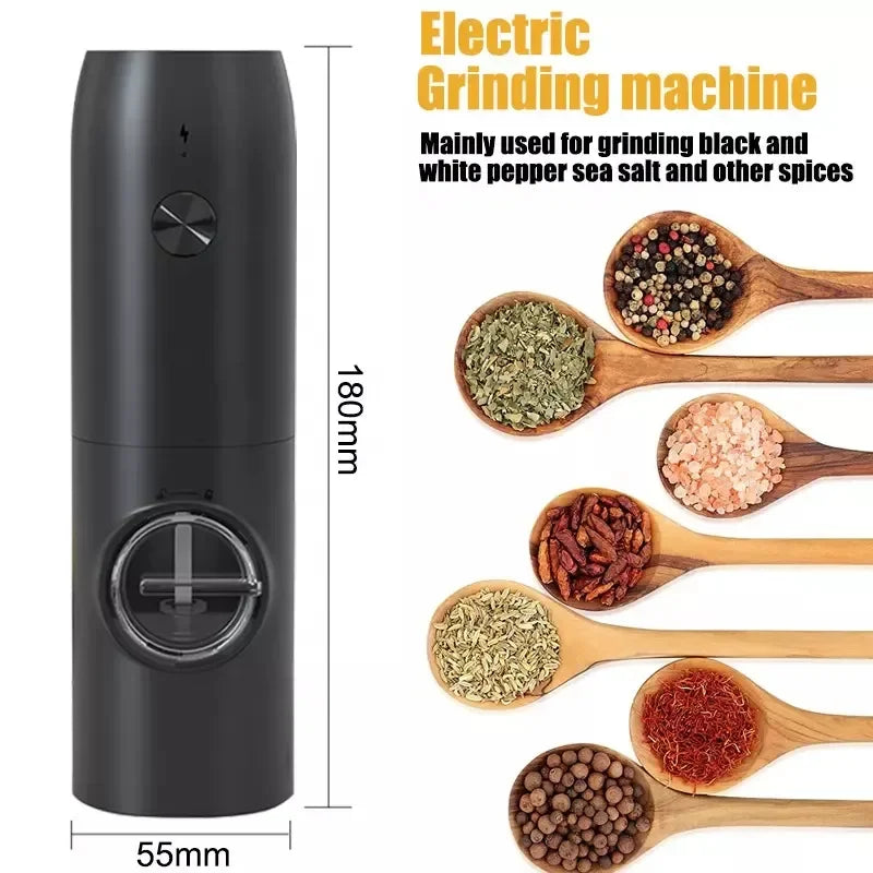 Electric Automatic Salt & Pepper Grinder Set – USB Rechargeable with LED Light