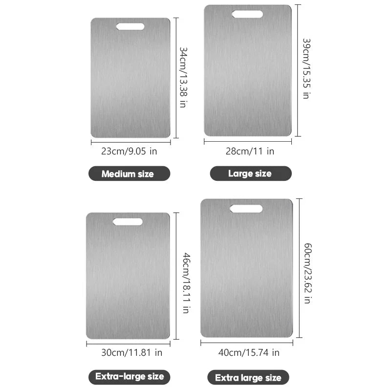 3PCS Stainless Steel Cutting Boards – Heavy-Duty