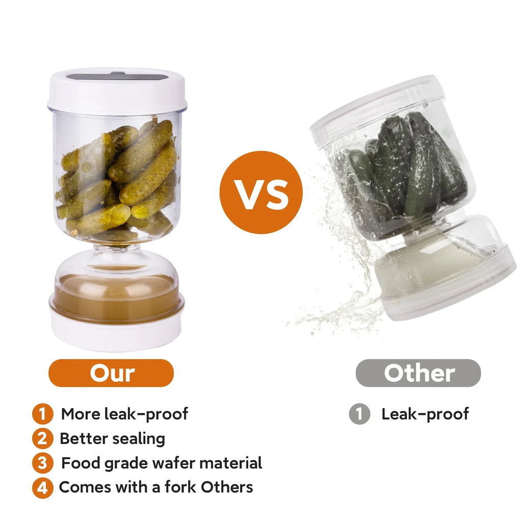 FlipStrain Dual-Layer Olive & Pickle Jar