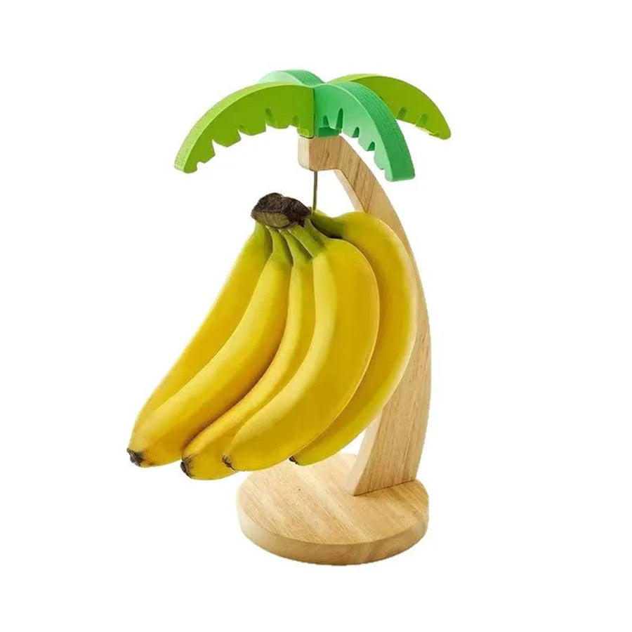Wooden Banana Hanger – Decorative Fruit Storage Rack with Hook