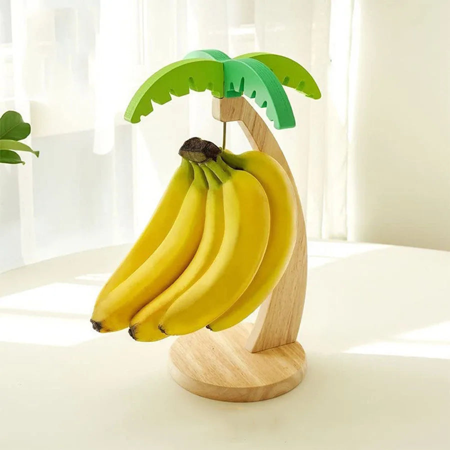 Wooden Banana Hanger – Decorative Fruit Storage Rack with Hook