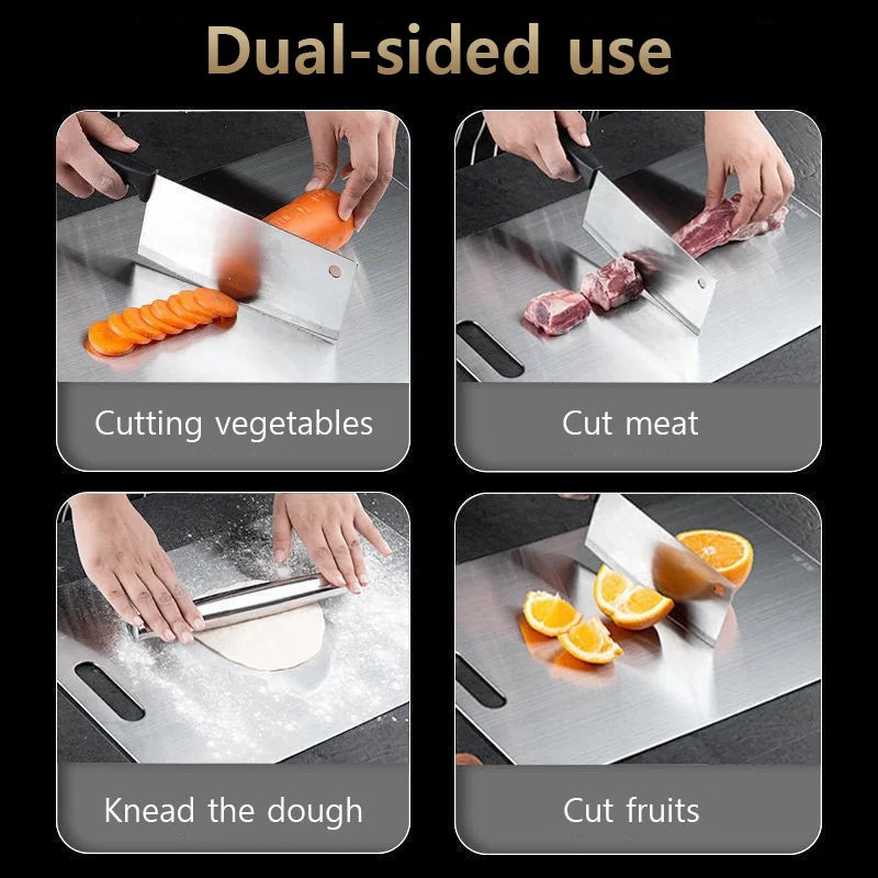 3PCS Stainless Steel Cutting Boards – Heavy-Duty