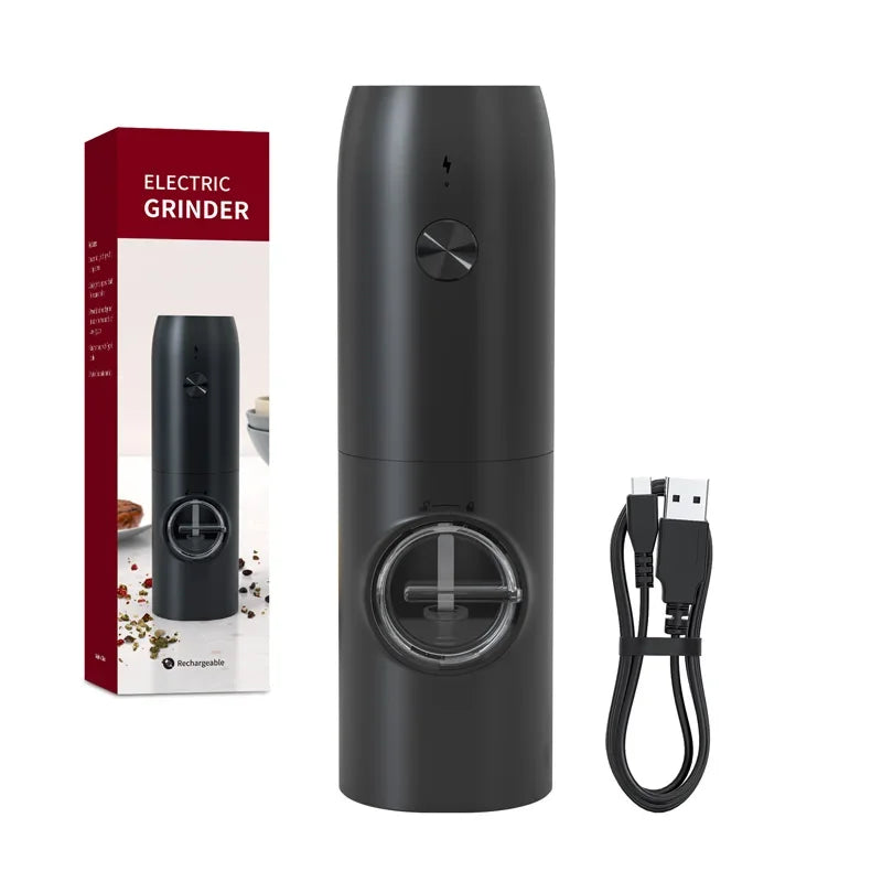 Electric Automatic Salt & Pepper Grinder Set – USB Rechargeable with LED Light