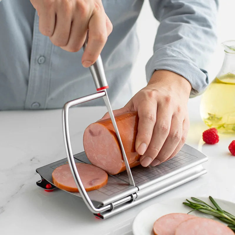 Multifunction Stainless Steel Butter, Cheese & Ham Slicer with Scale – Precision Cutting Kitchen Tool