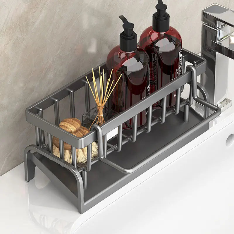 Kitchen Sink Cleaning Organizer – Sponge & Cloth Draining Rack