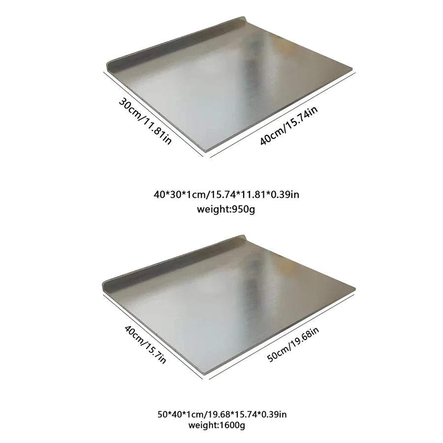 L-Shaped Folding Stainless Steel Cutting Board – Double-Sided Kitchen Prep Panel