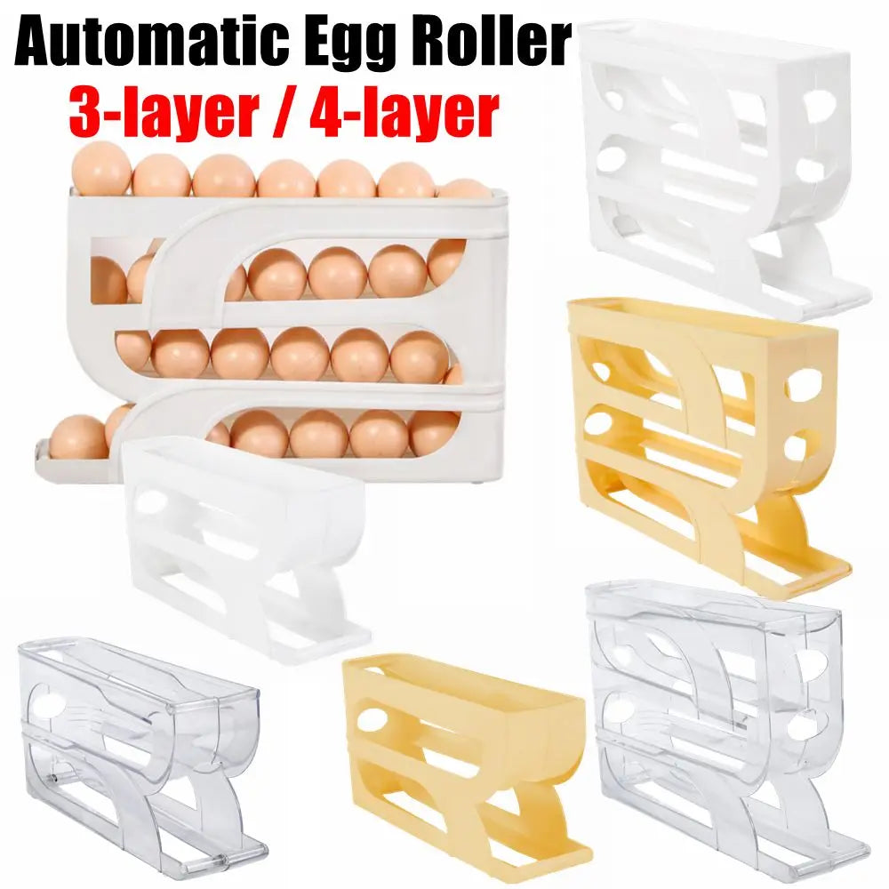 Large Capacity Automatic Egg Roller – 3-Layer / 4-Layer Refrigerator Egg Storage Box