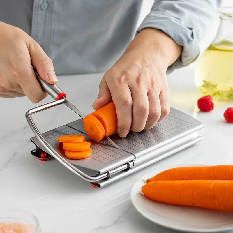 Multifunction Stainless Steel Butter, Cheese & Ham Slicer with Scale – Precision Cutting Kitchen Tool