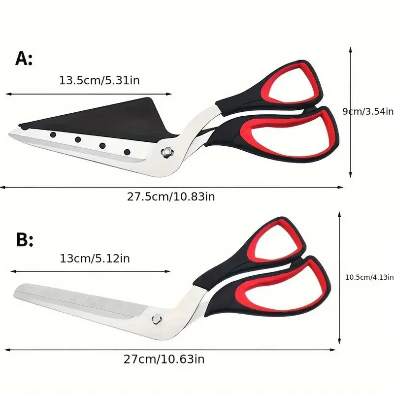 Pizza Scissors with Detachable Stainless Steel Blade – Ergonomic Non-Slip Handle Cutting Tool